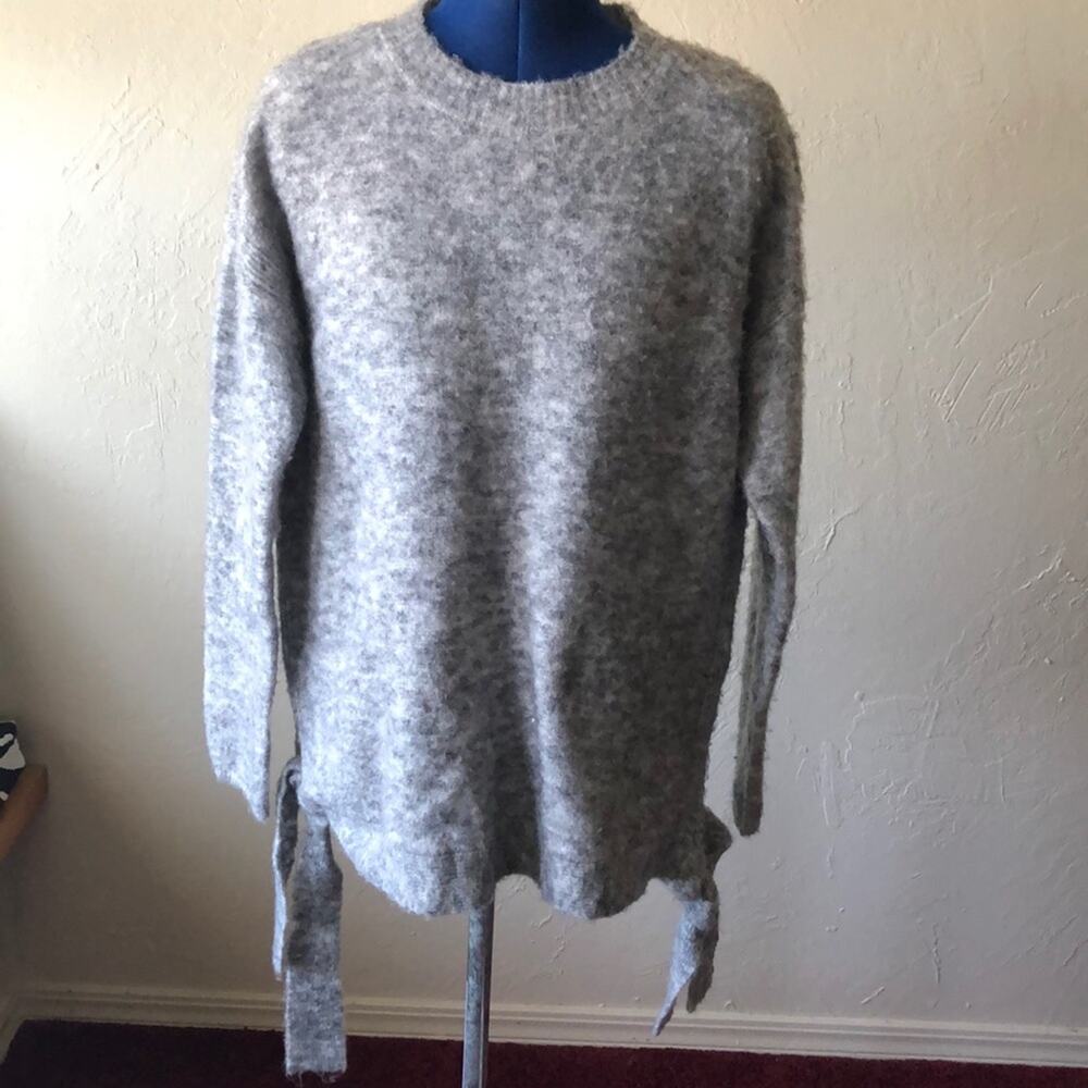NWT Max Studio Grey Side Ties Sweater Size M